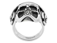 Кольцо ZIPPO, серебристое, в форме черепа, нержавеющая сталь, 2,5x2,6x0,6 см, диаметр 19,7 мм