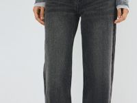 Широкие джинсы со средней посадкой, Серый