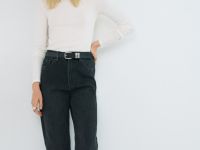 Прямые утеплённые джинсы, Серый