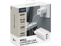 Сетевое зарядное устройство Deppa (11443) Wall charger GaN 65W 3.0А 2хType-C/USB (белый)