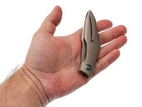 Складной нож WE Knife Krait, сталь Damasteel, рукоять титан