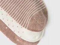 Короткие носки с жаккардом, 3 пары, Белый