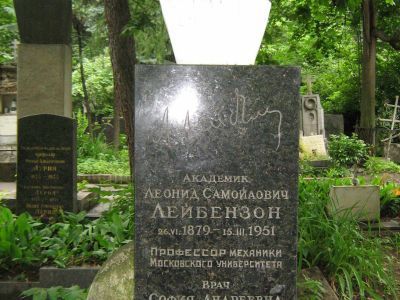 Могила Лейбензона Леонида Самойловича (1879-1951)
