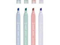 Набор текстовыделителей MESHU "Paw pastel", 4 цв., пастельные цвета, 1-4 мм, блистер с европодвесом