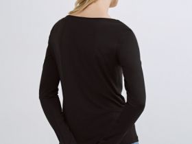 Лонгслив с квадратным вырезом, Черный