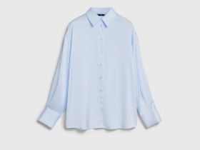 Блузка из сатина, Голубой