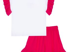 Комплект трикотажный для девочек: фуфайка (футболка), шорты