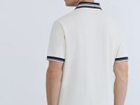 Поло из хлопка с принтом, Белый