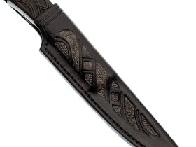 Авторский нож Сова, сталь мозаичный дамаск, подарочная шкатулка