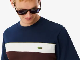 Мужская хлопковая футболка Lacoste колор-блок