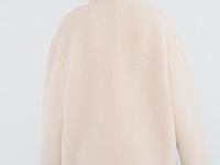 Толстовка из шерпы с воротником на молнии, Бежевый