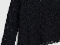 Кружевной лонгслив с завязками для девочек, Черный