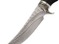 Нож Ворон, сталь дамаск, мельхиор