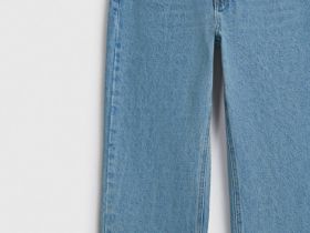 Прямые джинсы с высокой посадкой, Голубой