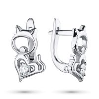 Серьги из серебра с бриллиантами э0601сг04210518