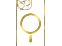 Чехол-накладка Case Magnetic Pro Magsafe для Apple iPhone 14 Pro Max пластиковый (золотая рамка)