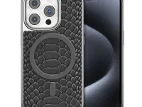 Чехол-накладка Puloka Solemn Magsafe для iPhone 15 Pro Max пластиковый/рептилия (черный)