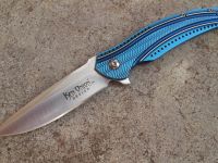 Складной нож CRKT Ripple Blue Combo, сталь Acuto 440, рукоять нержавеющая сталь 420J2