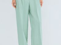 Брюки прямого силуэта со стрелками, Зеленый