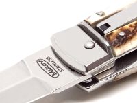 Автоматический многофункциональный нож Mikov Predator, сталь 420, рукоять рог оленя, клипса и штопор