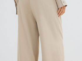 Широкие брюки с эластичным поясом, Бежевый