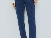 Прилегающие джинсы Mom, Синий