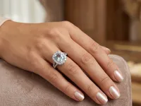 Кольцо из белого золота с и аквамарином э4734кц02260361_white