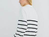 Джемпер с воротником-стойкой на молнии, Белый