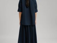 Свободная блузка А-силуэта из хлопка