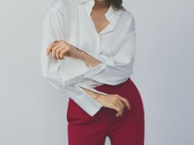 Блузка из сатина, Белый