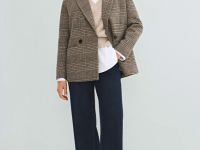 Двубортный жакет, Бежевый