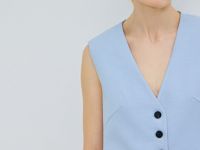 Жилет из поливискозы, Голубой