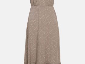 Сарафан миди приталенного силуэта с принтом в горошек