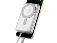 Внешний аккумулятор WiWU Elite MagSafe Wi-P056 10000mAh 15W кабель Type-C, Lightning/подставка (серебристый)