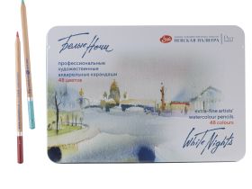 Набор карандашей акварельные "Белые ночи", 48 цветов, в жестяном пенале