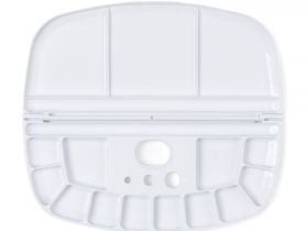 Палитра пластиковая Pinax с крышкой и ячейками для красок, 10х23 см