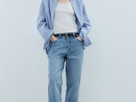 Укороченные прямые джинсы Straight, Голубой