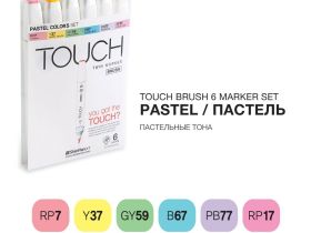 Набор маркеров Touch Twin BRUSH 6 цв, пастельные тона