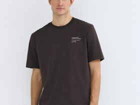 Футболка с принтом, Коричневый