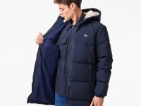 Мужская стёганая куртка Lacoste с капюшоном