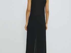 Удлинённый жилет из трикотажа, Черный