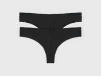 Бесшовные трусы-бразилиана, 2 шт., Черный