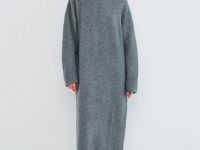 Платье-свитер с содержанием шерсти, Серый