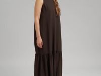 Сарафан А-силуэта из трикотажа со льном