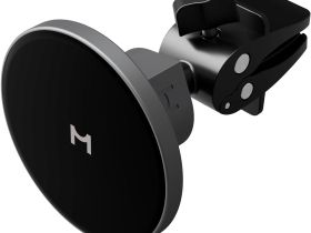 Автомобильный держатель Magssory Disc с БЗУ серый