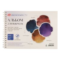 Альбом для выкрасок на спирали "Невская палитра" 12 л 200 г, 100 % целлюлоза