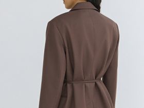 Жакет с поясом, Коричневый