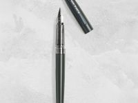 Ручка перьевая Малевичъ с конвертером, перо EF 0,4 мм, набор с двумя картриджами, мокрый асфальт