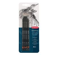 Набор карандашей чернографитных Derwent "Graphic Soft" 4 шт (HB,2B,4B,6B) в блистере