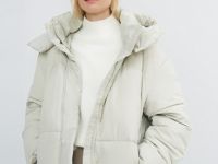 Утеплённая куртка с капюшоном, Бежевый